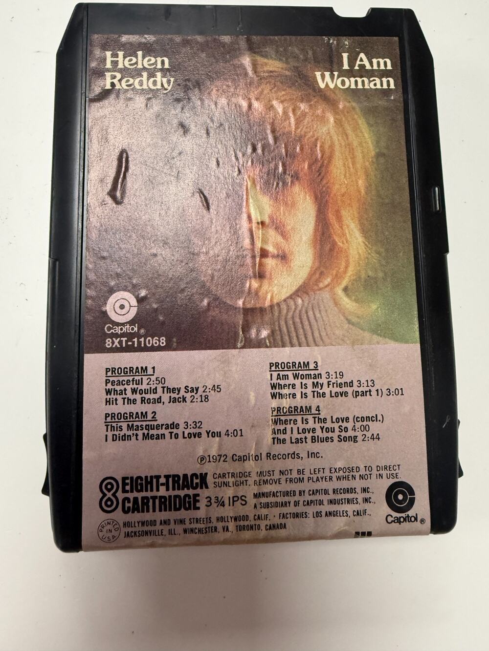 Helen Reddy I Am Woman 8 Track Tape 1972 Capitol Feminist Classic